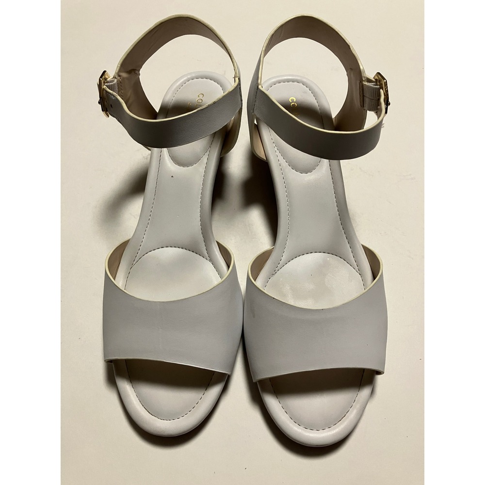 Cole Haan Womens Grand.OS Tali Wedge Sandal 10B White Leather W13648